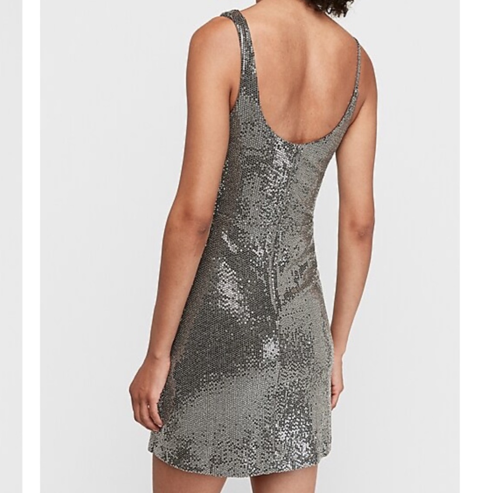 Express Metallic Sequin Asymmetrical Sleeveless S… - image 4